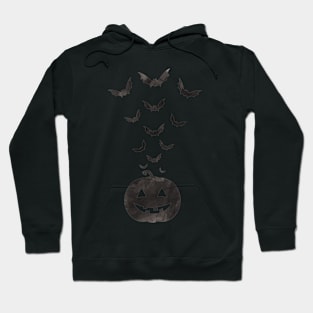 Halloween Flying Bat and Pumpkin Hoodie